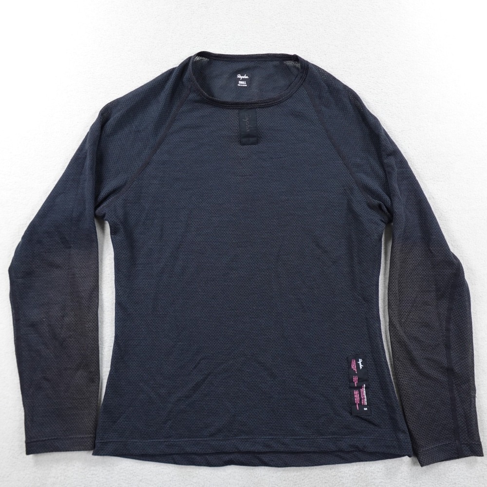 Rapha Merino Mesh Base Layer Shirt Womens Small Black Long Sleeve Lightweight